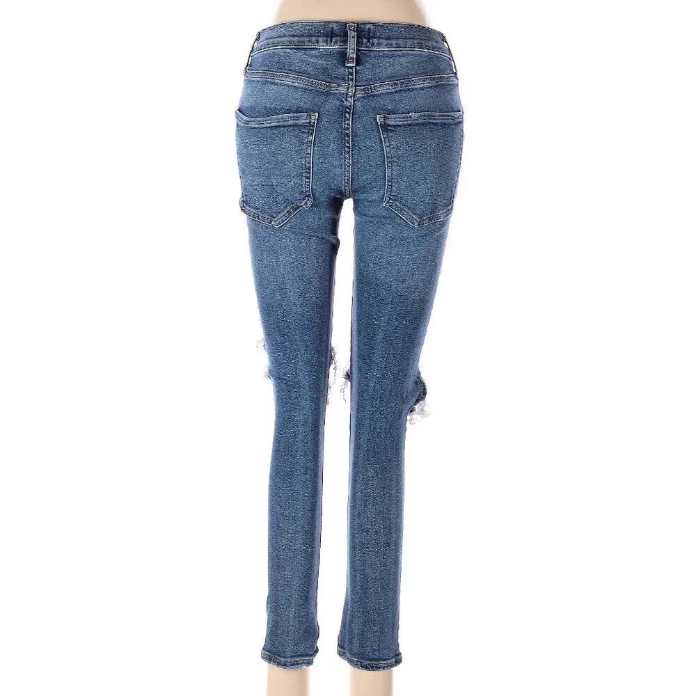 AGOLDE Sophie Distressed High Rise Crop Skinny Jeans